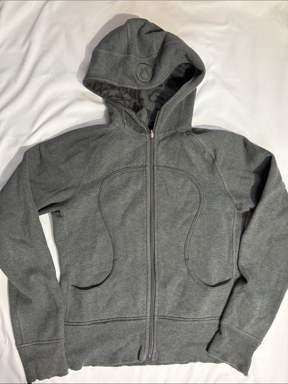 Rare Vintage Y2K 2009 2010 Special Edt Lululemon Scuba Zip Hoodie Damask Lining